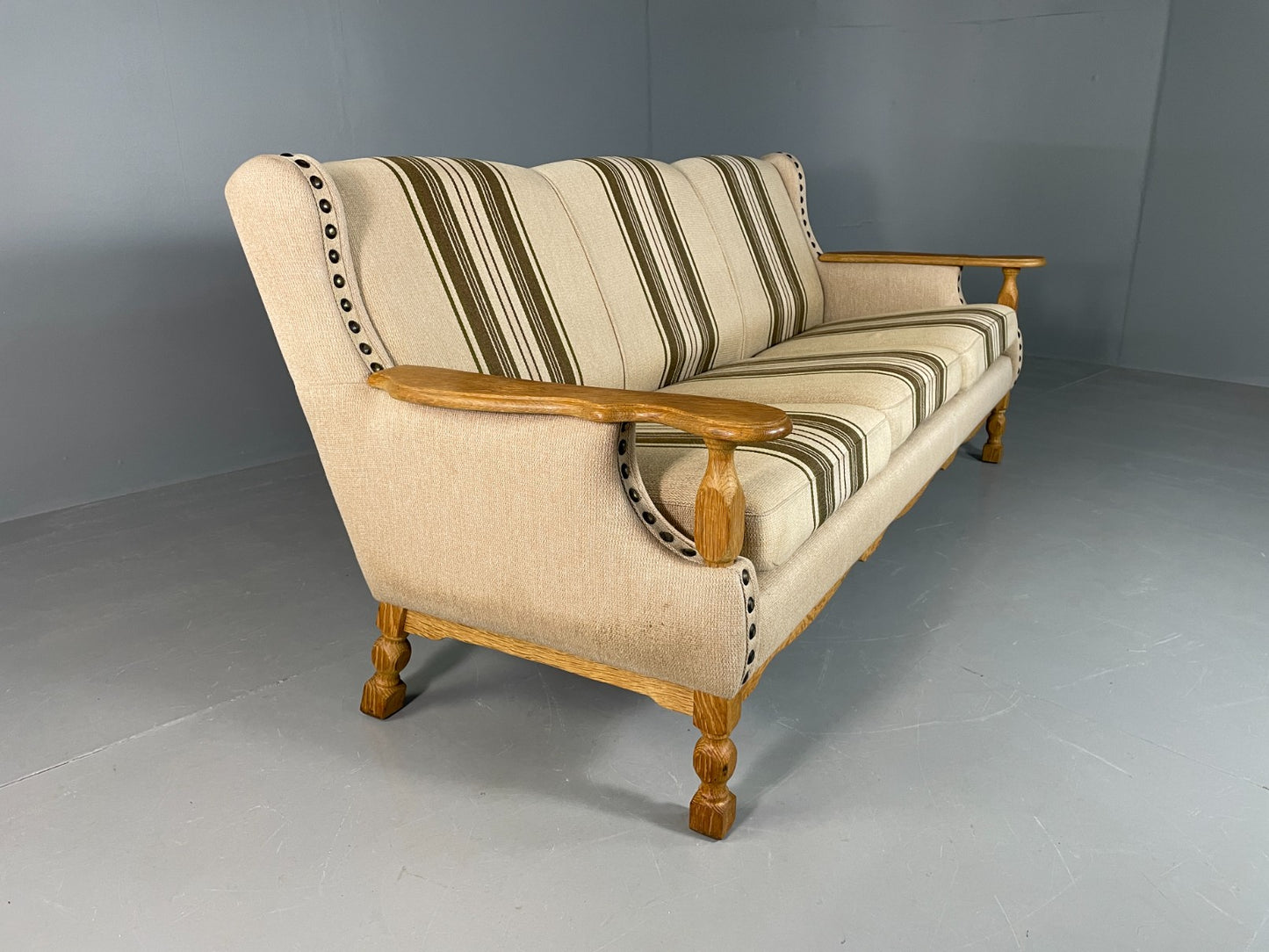 Vintage 3 seater Mid Century Sofa Danish 1970s Kjaernaulf Style Retro EB06713