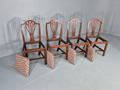 4 Antique Mahogany Dining Chairs Hepplewhite Style Georgian Hair Seat EB12583
