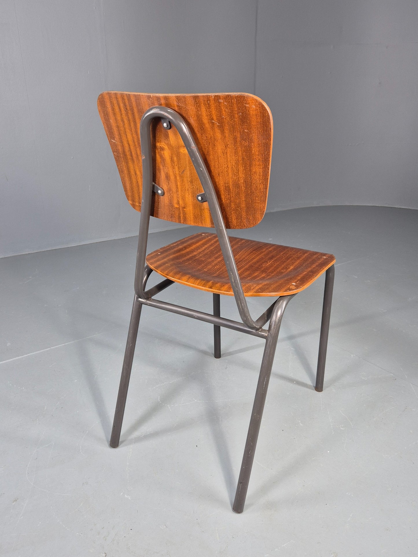 Vintage Danish Steel and Plywood Dining or Workspace Chair 1960s MCM  EB12474
