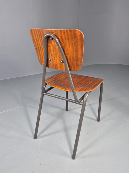 Vintage Danish Steel and Plywood Dining or Workspace Chair 1960s MCM  EB12474