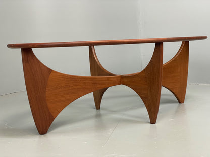 G Plan Astro Coffee Table Oval Teak 1960s Mid Century Vintage Glass Top EB12950