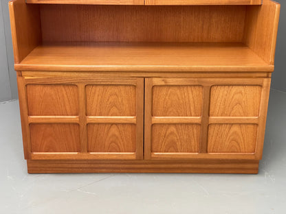 Vintage Nathan Wall Unit Teak Squares 1970s Retro Shelving Glazed EB11968