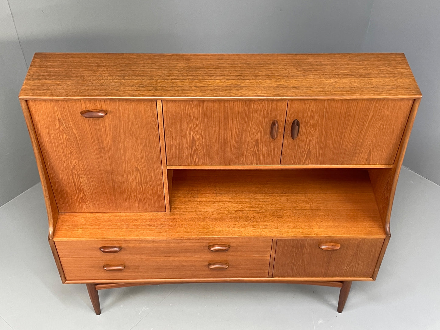 G Plan Teak Highboard Vintage 1960s Brasilia Range Shelving Storage EB12933