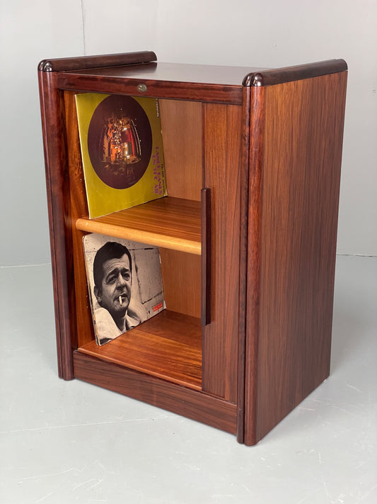 Vintage Dyrlund Record Cabinet Tambour Fronted Mid Century Danish 1970s EB13124