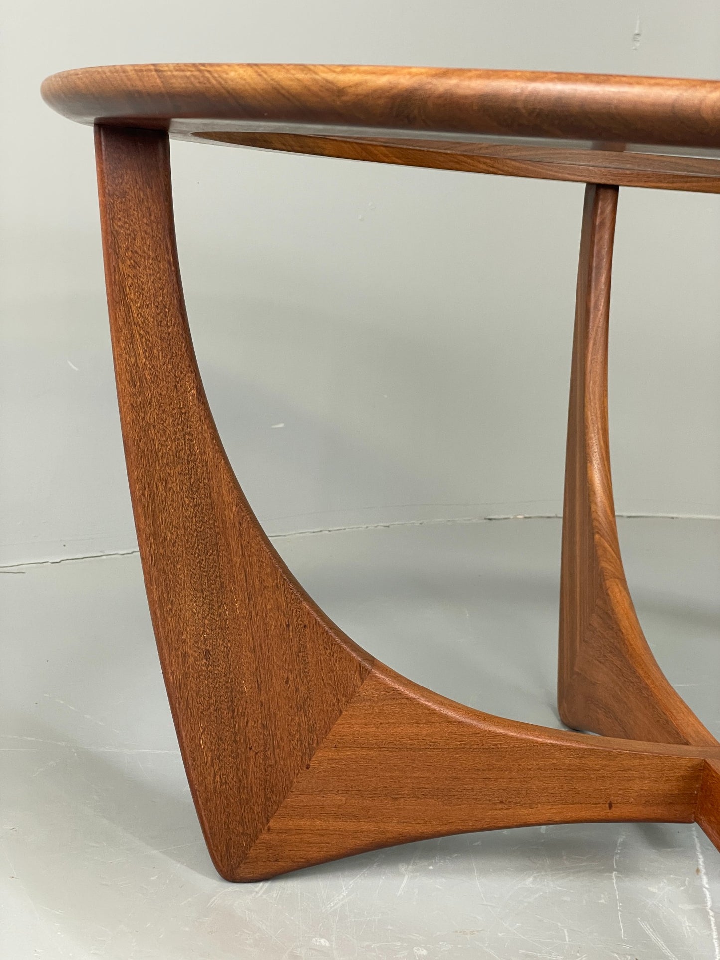 G Plan Astro Coffee Table Round Teak 1960s Mid Century Vintage Glass Top EB12073