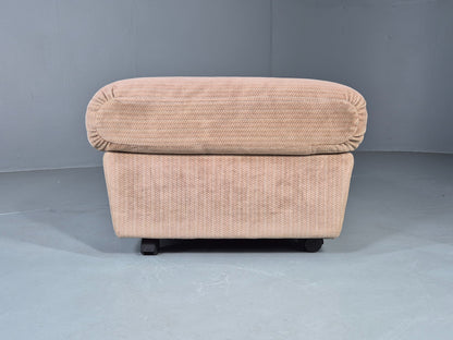 Vintage Footstool 1980s Retro Biege Dralon EB12559