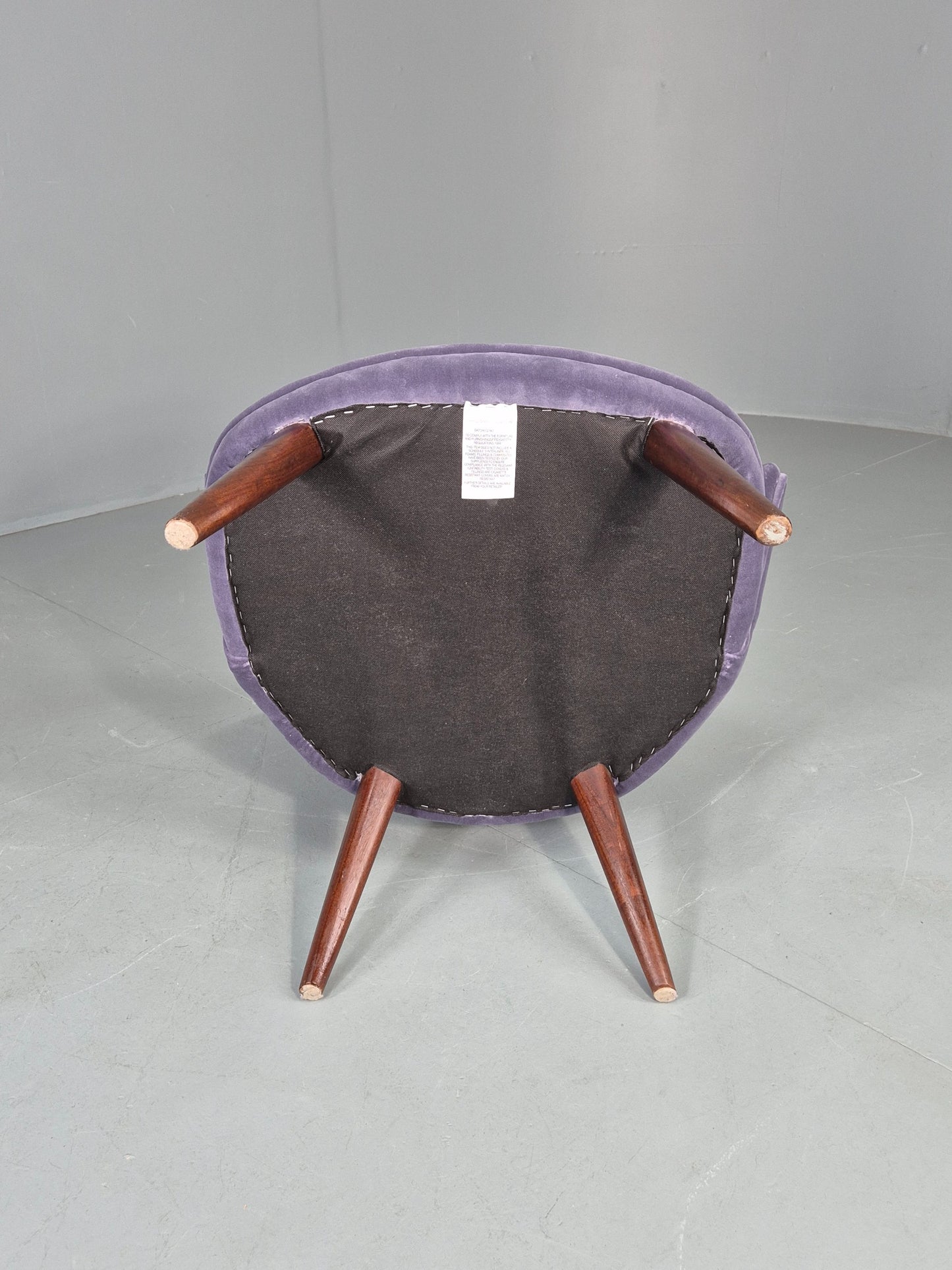 Vintage Danish Mid Century Tub Chair New Upholstery Teak Legs 1960s  EB12039