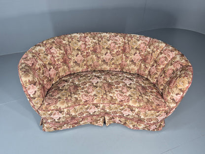 2 Seater Banana Sofa Vintage Danish Art Deco Floral Upholstery  EB10788 V2SS