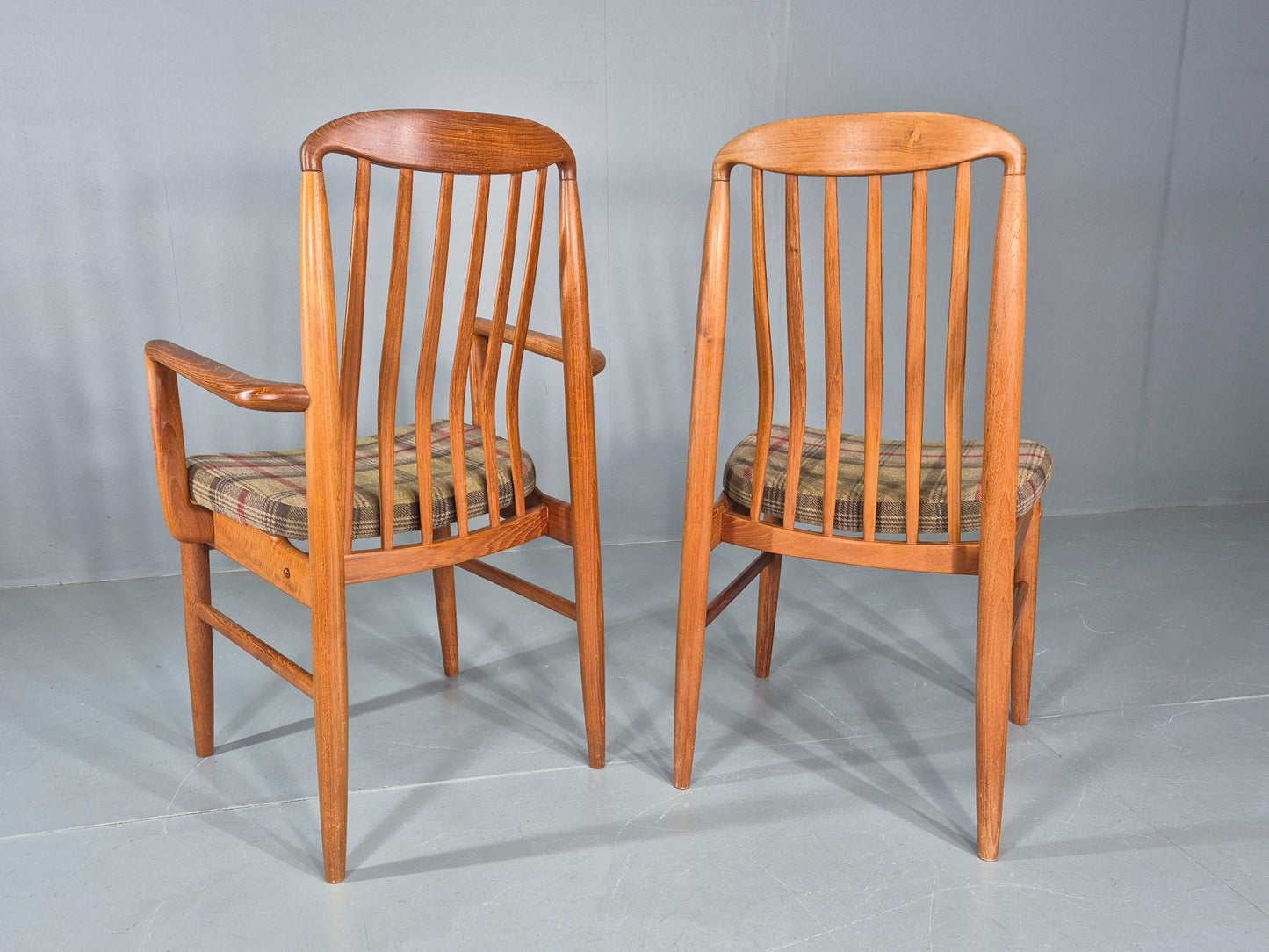10 Vintage Mid Century Dining Chairs Teak Frame Benny Linden Design 70s EB12165