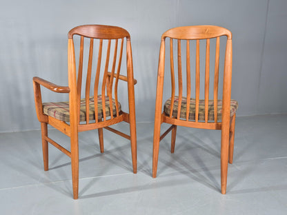 10 Vintage Mid Century Dining Chairs Teak Frame Benny Linden Design 70s EB12165