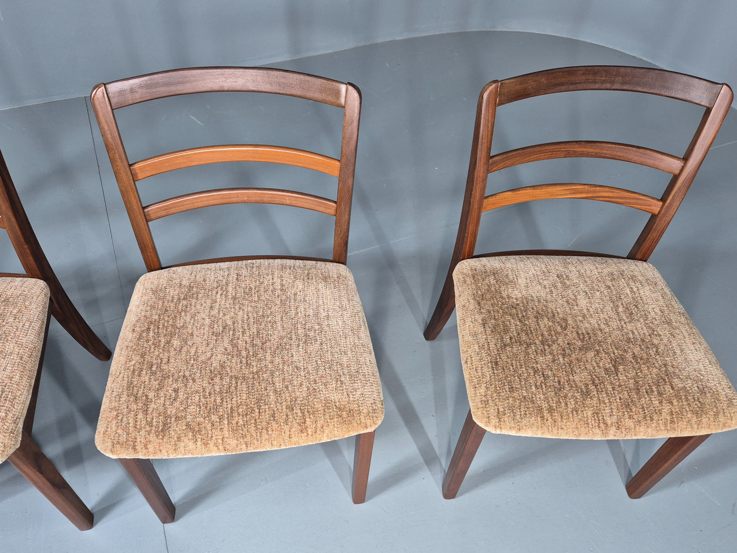 4 Vintage G Plan Dining Chairs Teak Frames Retro 1970s Original EB12175