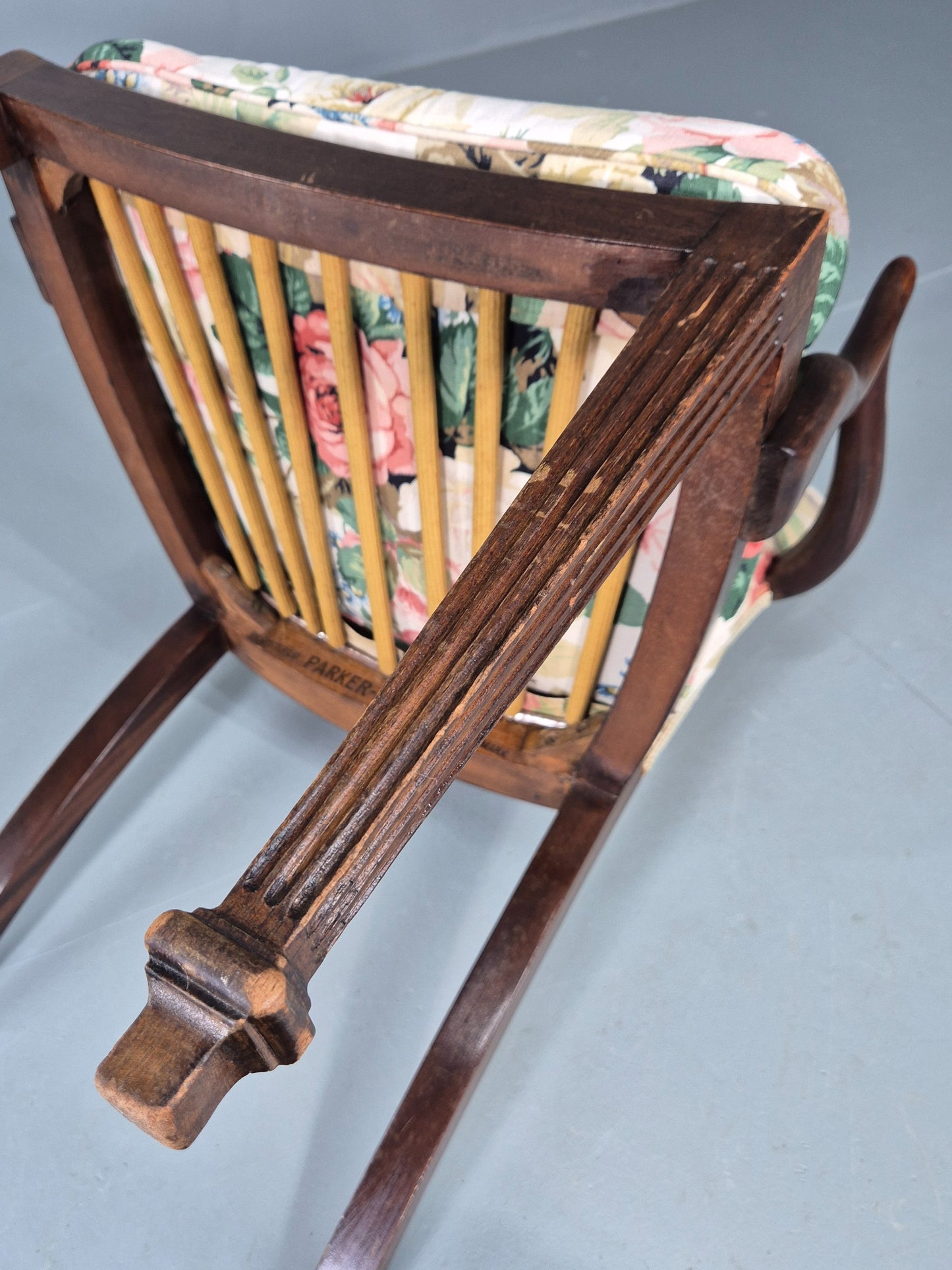 Vintage Parker Knoll Armchair in Floral Cotton Print 1950s Retro EB12536