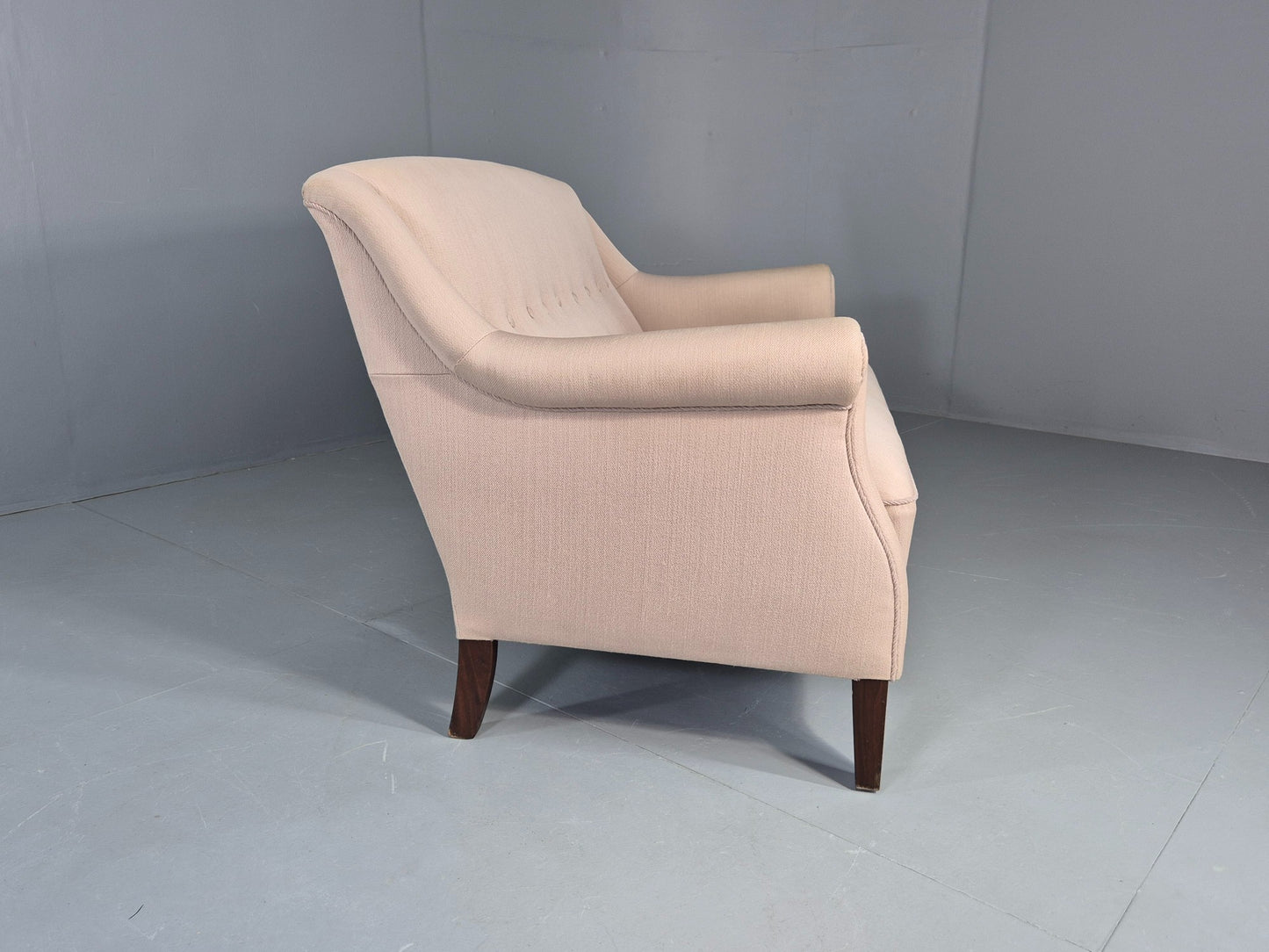 Vintage Danish 2 Seater Sofa Cottage Style Cotton Upholstery 1950s Retro EB12745