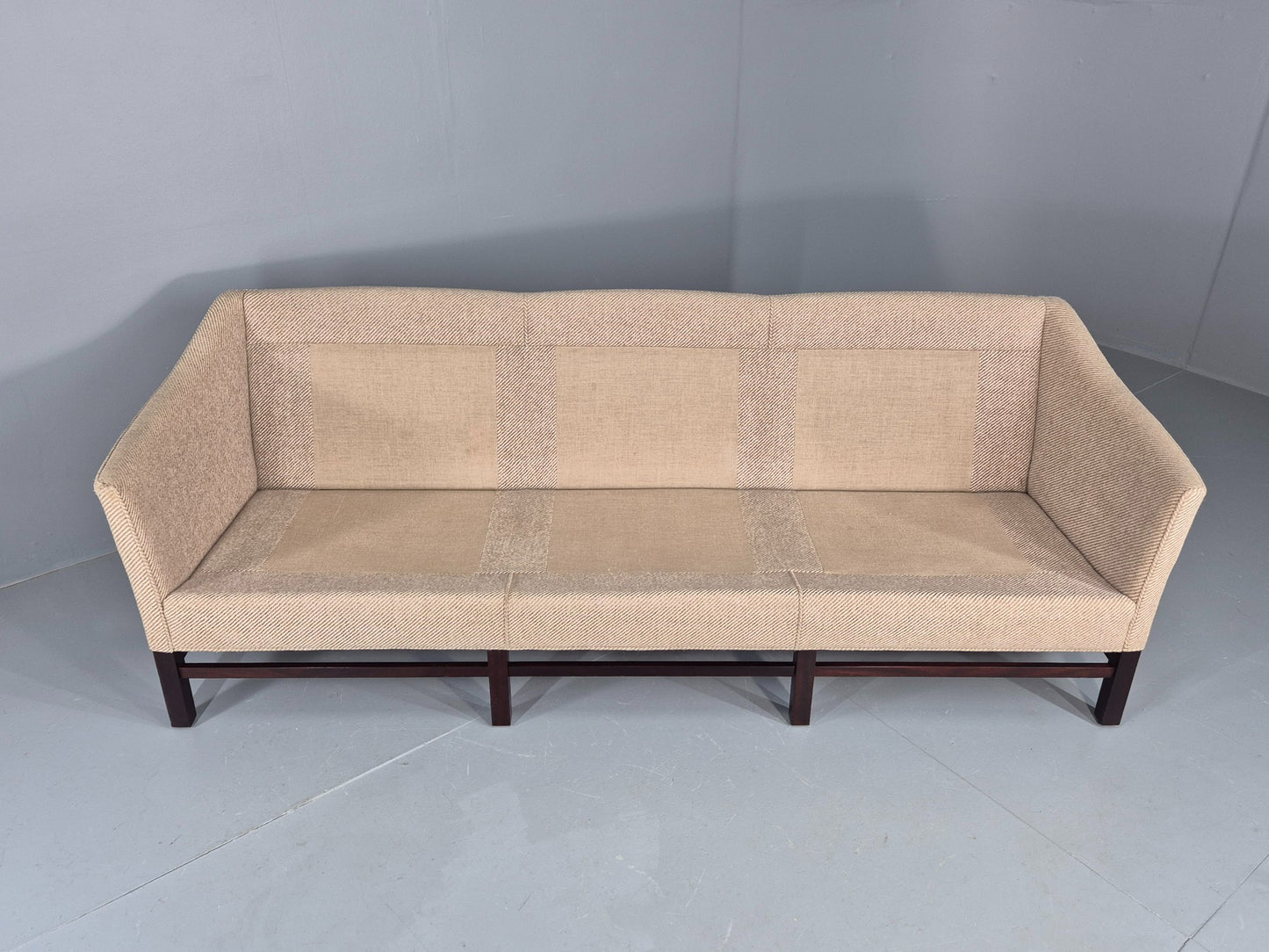 Vintage 3 Seater Sofa Danish Cream Wool Gunnar Grandt Retro MCM EB07792