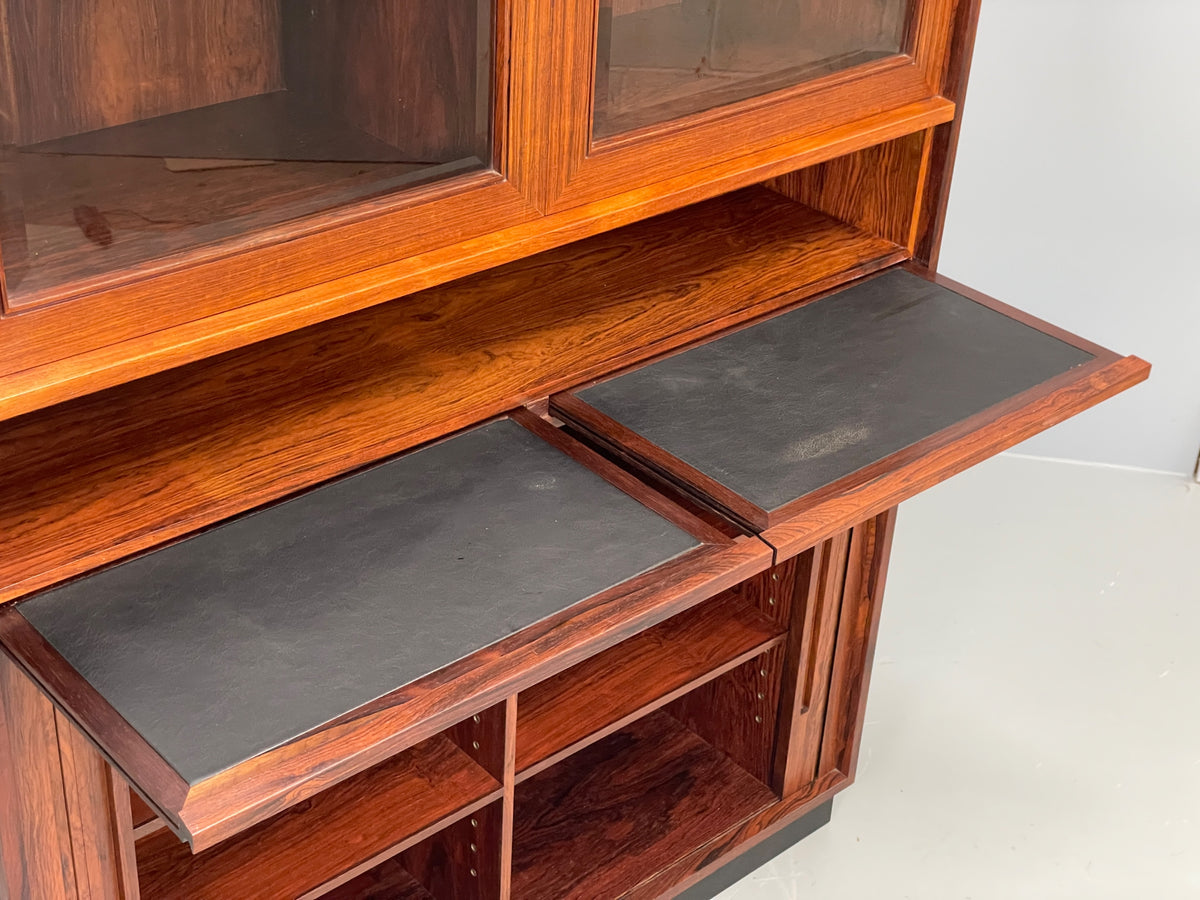 Vintage Danish Wall Unit Mid Century 1960s Tambour Shelving Cabinet Retro 13100
