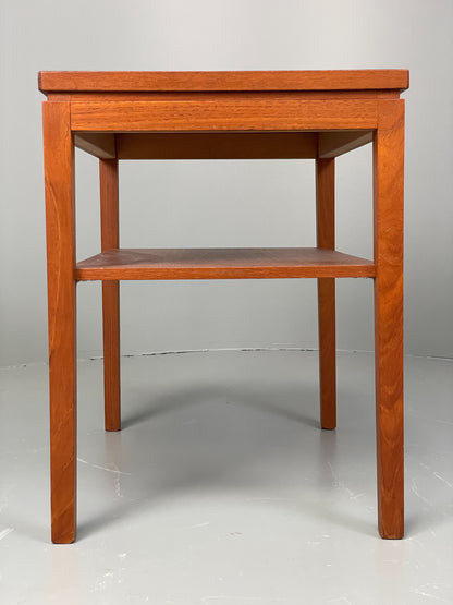 Vintage Side Table Teak 1960s Danish Mid Century Retro Magazine Shelf EB12810