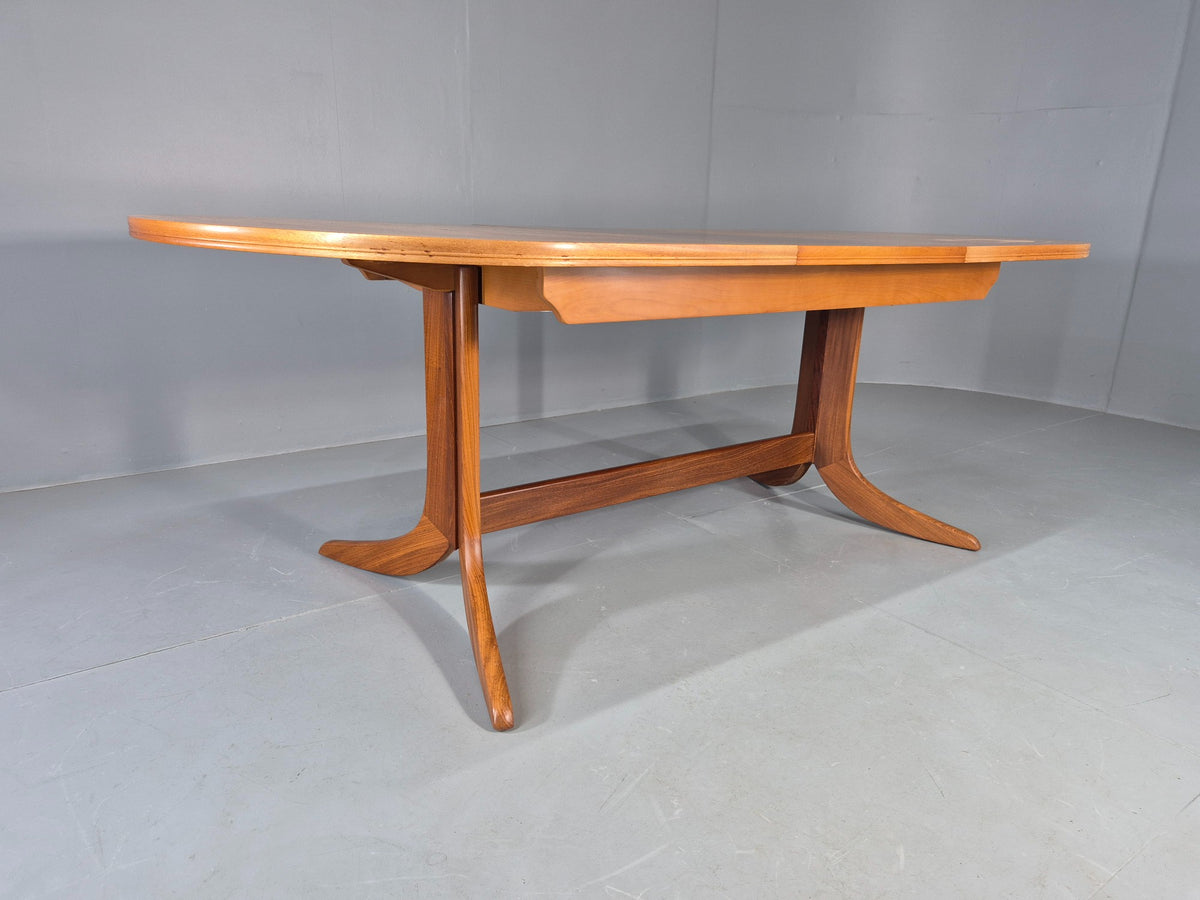 Vintage Oval Teak Dining Table Extending Parker Knoll 1980s Retro EB13140