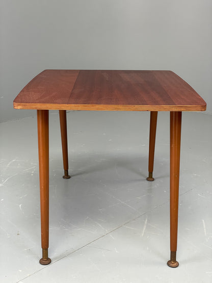 Vintage 1960s Side Table Spindle Legs Mahogany Ply Top Mid Century EB11880