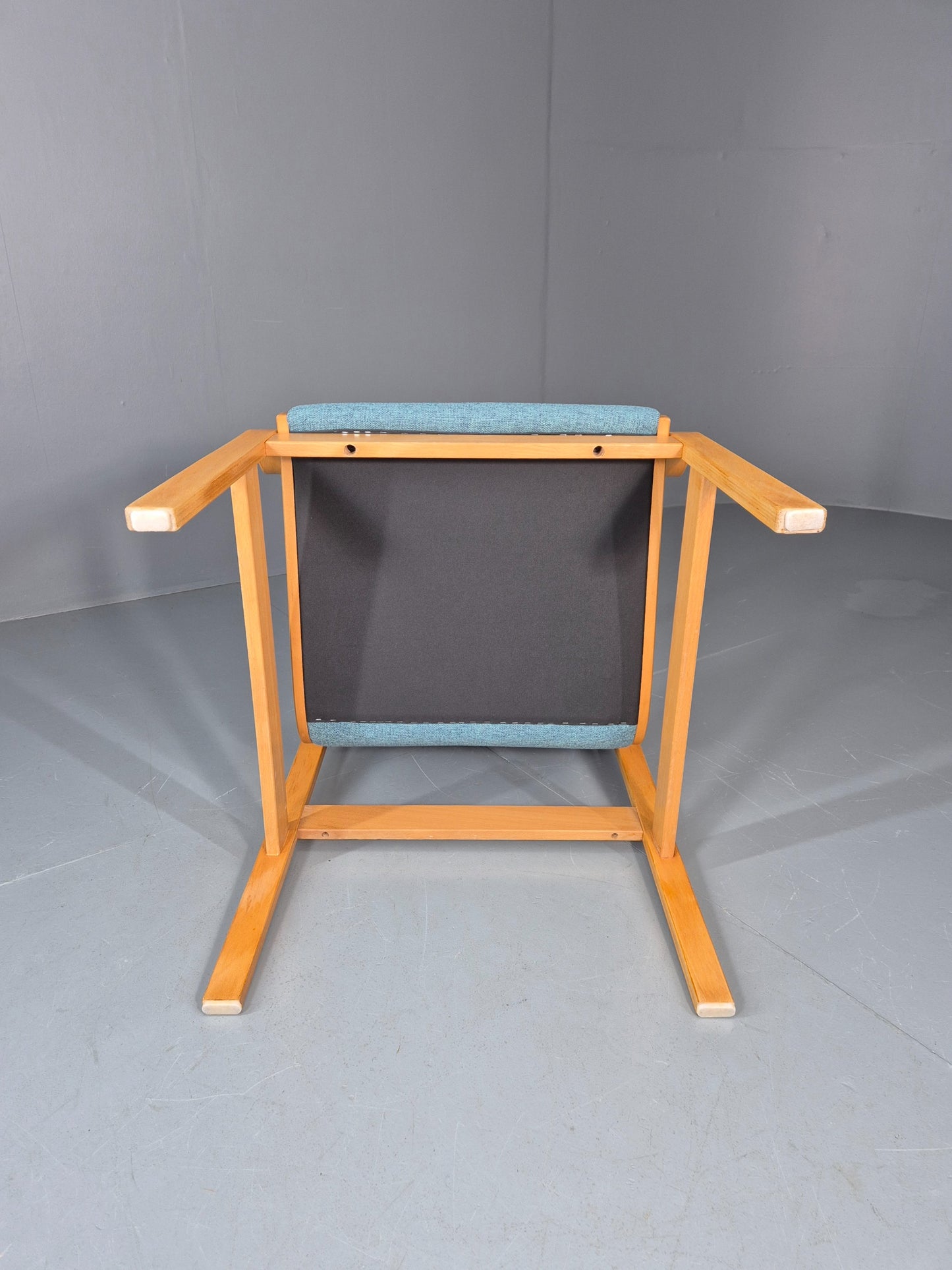 Vintage Farstrup Mid Century Chair New blue Upholstery Bentwood Frame EB11211
