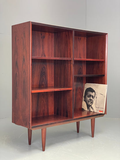 Vintage 1960s Danish Bookcase By Brouer Darkwood Mid Century Shelving EB12064