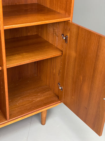 Vintage Teak Cabinet Danish 1970s Retro Mid Century Shelving Cupboard EB12964