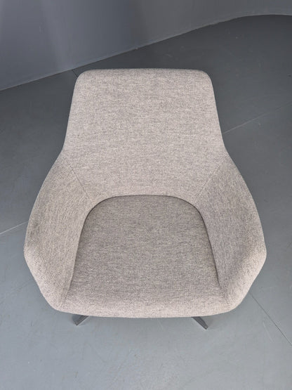 Vintage Swivel Tub Chair Hitch Mylius Modern Design Retro Cream  EB12842