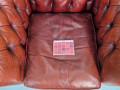 Vintage Chesterfield Club Chair Red Leather 1970s Retro EB12252