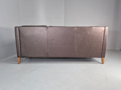 Vintage Scandinavian Style 3 Seat Sofa Sofa.com Brand Brown Leather EB12307