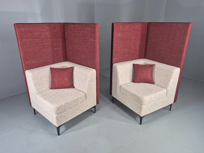 Vintage Moventi Booth sofa Red and Cream Quality Modern Design EB12576