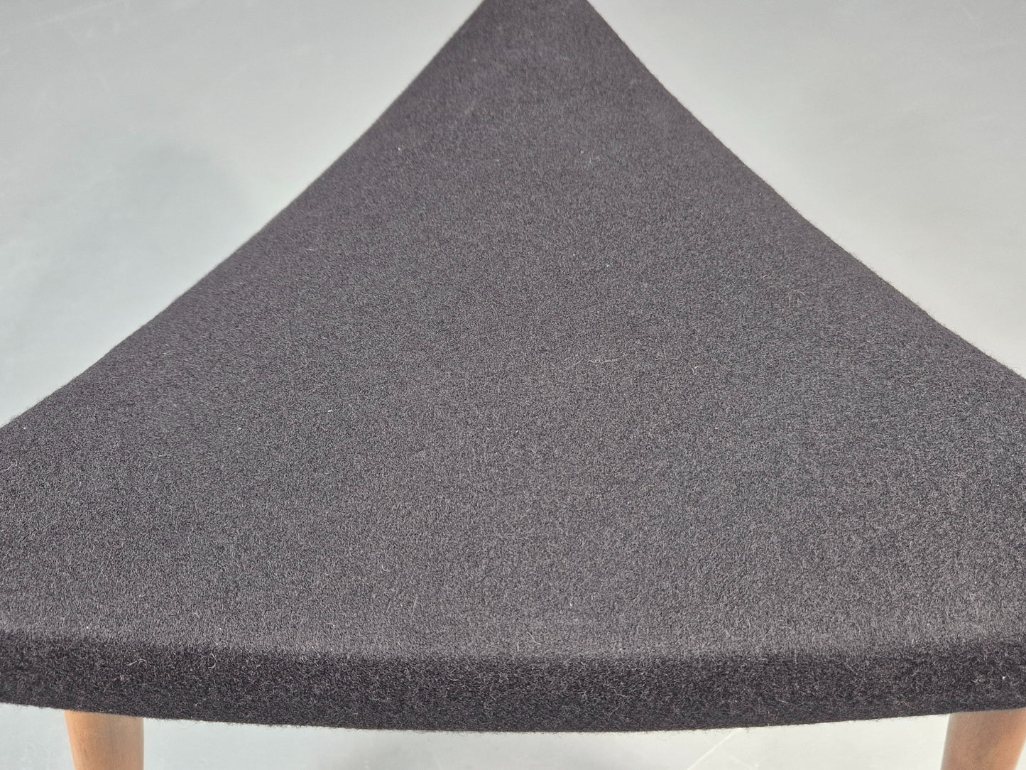 Vintage Danish Mid Century Footstool Triangular Black Cloth 1960s Retro EB12155