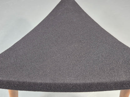 Vintage Danish Mid Century Footstool Triangular Black Cloth 1960s Retro EB12155