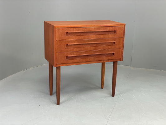 Vintage Chest Of Drawers Teak 1960s Danish Mid Century Small Bedside EB12606