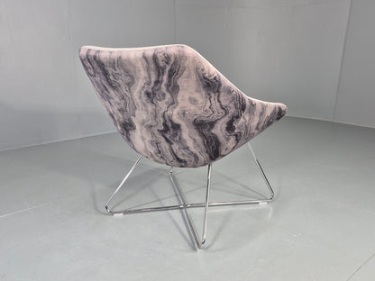 Vintage Retro Lounge Chair Allermuir A642 Two Tone Fabric Modern Design EB12804