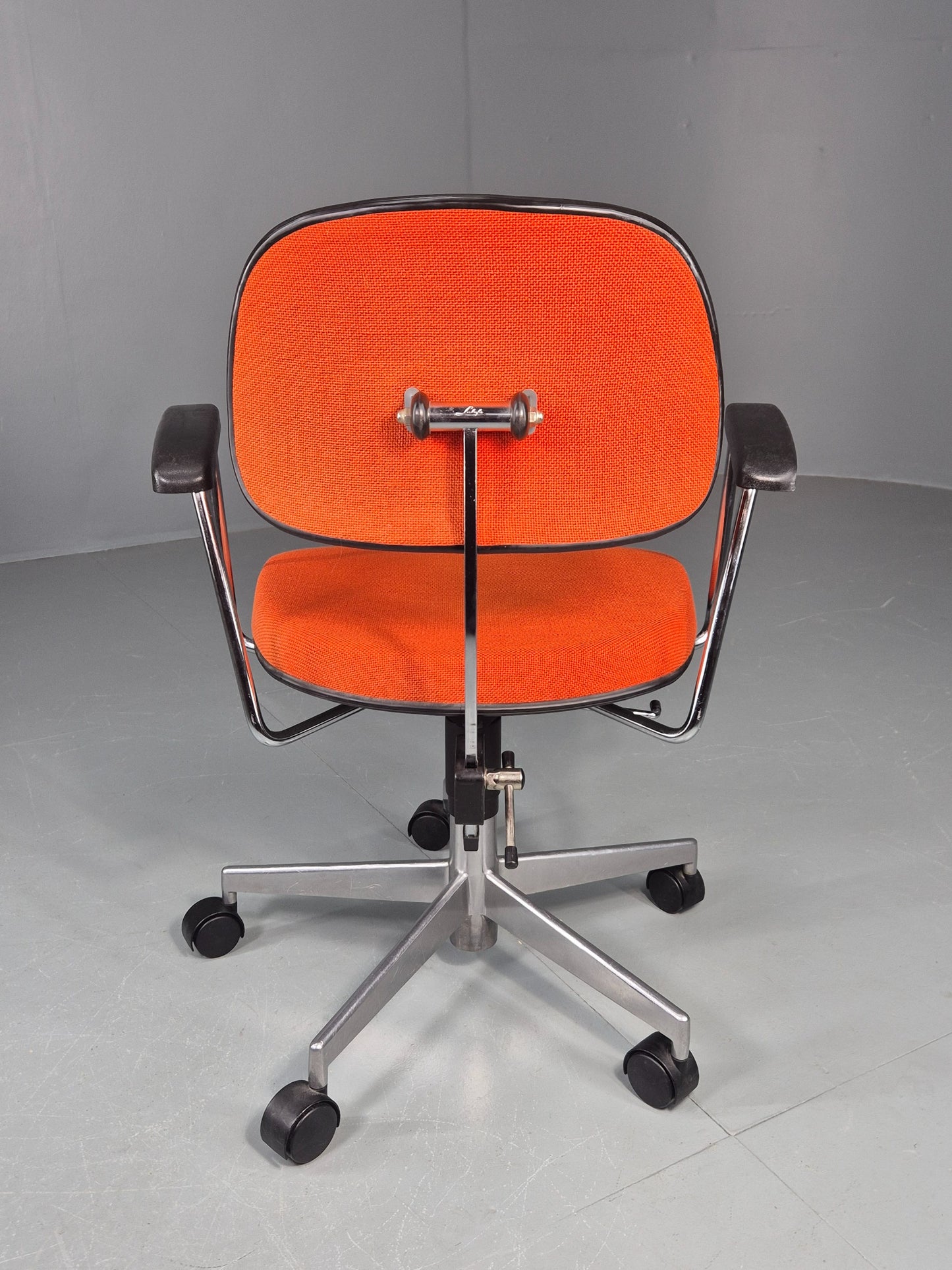 Vintage 1970s Office Chair Danish Labofa Orange wool Retro EB12128