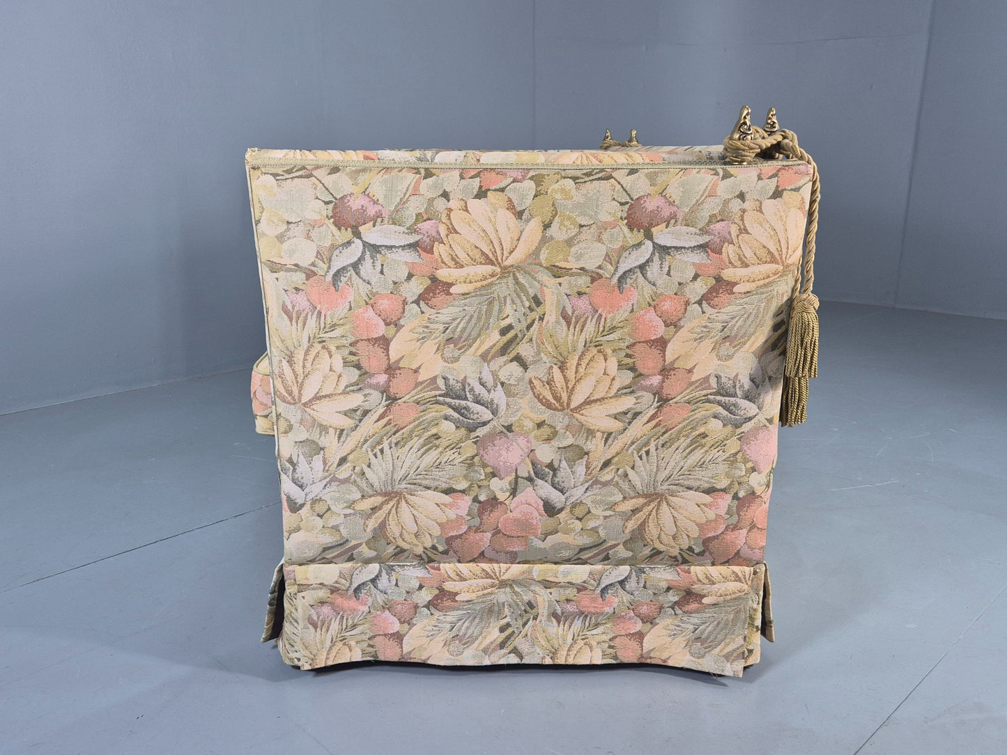 Vintage Danish 2 Seater Sofa Knole Style Drop End Floral Cotton EB12721