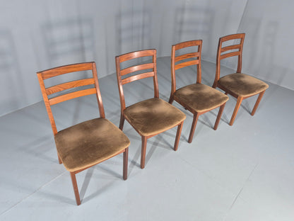 4 Vintage Nathan Dining Chairs Teak Frames 1970s Retro MCM EB11961