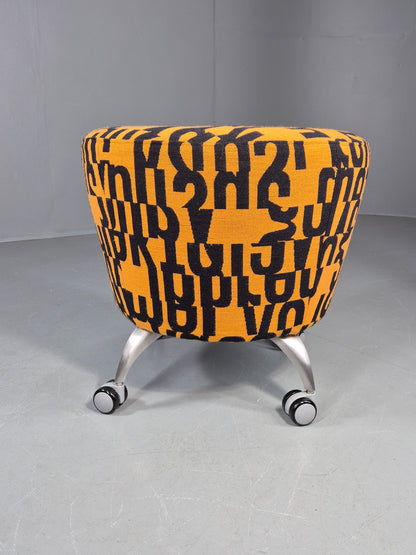 Vintage Orange Box Point Stool Wheely Fun Office Stools EB12236