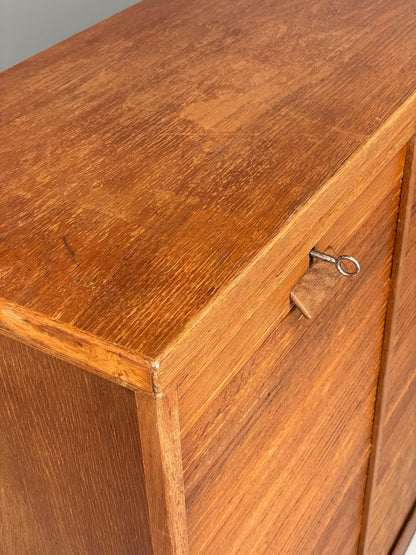 Vintage Tambour Fronted Cabinet 1950s Danish By NIPU Drawers Art Storage EB12330