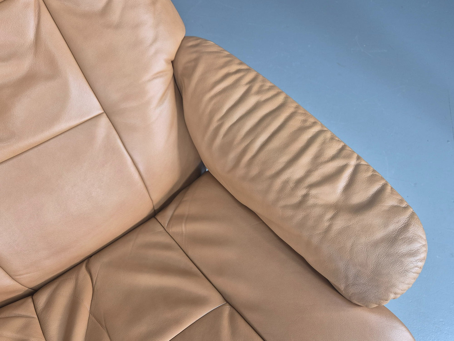 Vintage Ekornes Stressless Chair and Footstool Leather 1990s Retro EB12045