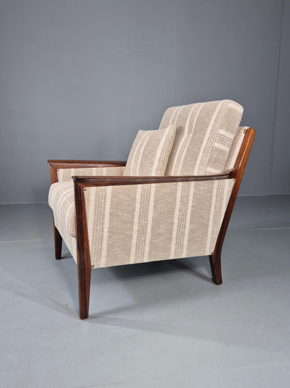 Vintage Mid Century Lounge Chair New Upholstery Swedish 1960s Design EB11137