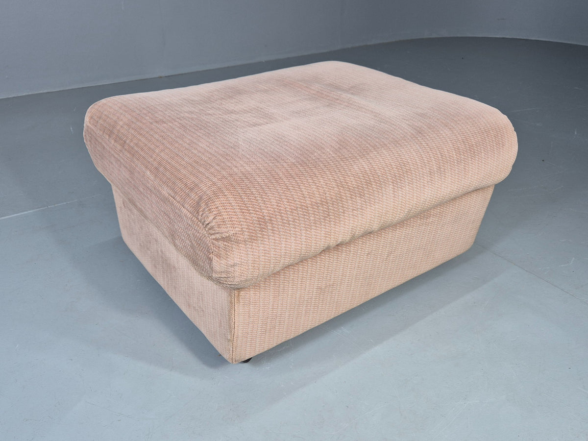 Vintage Footstool 1980s Retro Biege Dralon EB12559