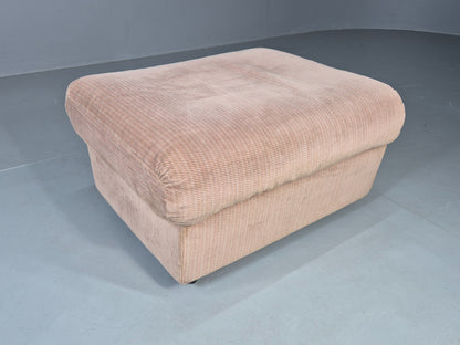 Vintage Footstool 1980s Retro Biege Dralon EB12559