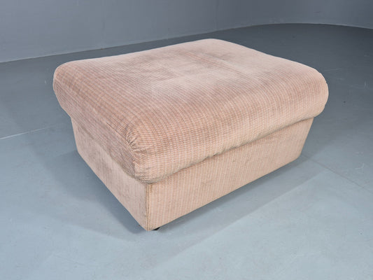 Vintage Footstool 1980s Retro Biege Dralon EB12559