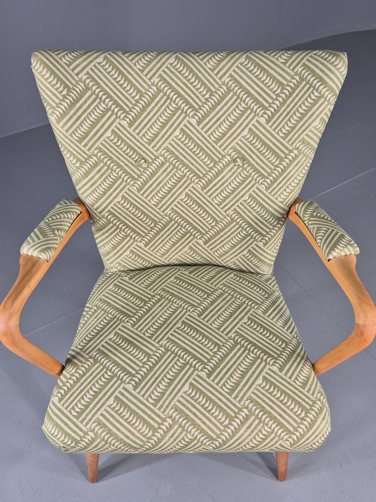 Vintage 1950s Lounge Chair Cintique Beechwood Frame New Upholstery Retro EB11948