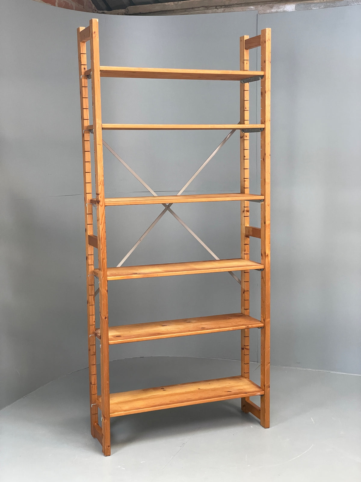 Vintage Pine Shelving Unit Adjustable Modular Open Retro Bruynzeel Solid EB13162