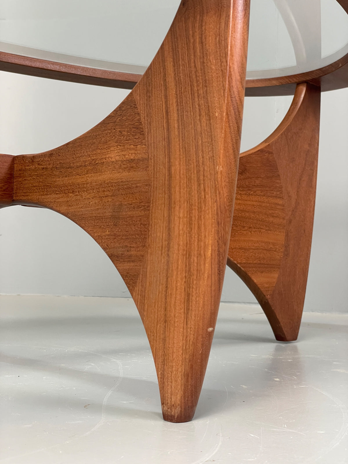 G Plan Astro Coffee Table Oval Teak 1960s Mid Century Vintage Glass Top EB12950