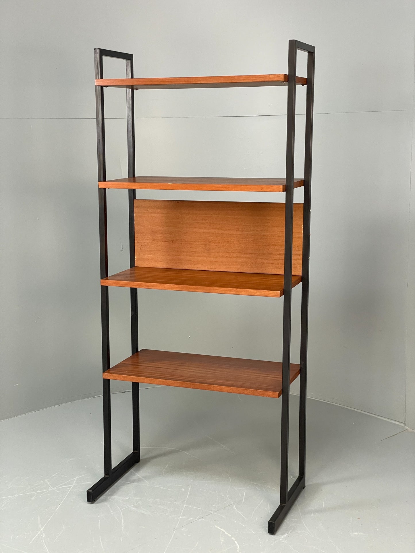 Vintage Teak Shelving Unit Open Faced 1960s Mid Century Adjustable EB12080