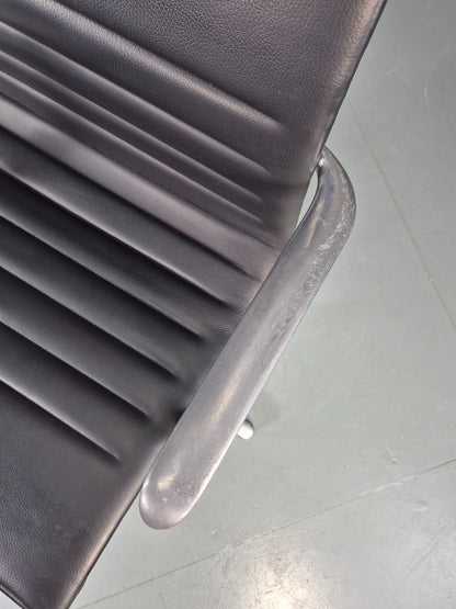 Vintage ICF Eames Style Office Chair Leather and Aluminium EB12240