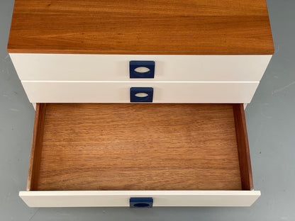 Vintage Chest Of Drawers By Uniflex Teak Retro 1960s Mid Century White EB12961