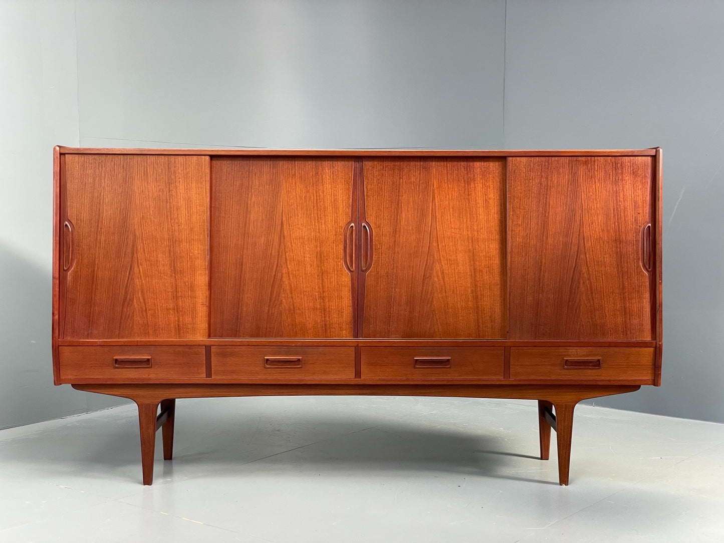 Vintage Danish Teak Highboard 1960s By Westergaard Møbelfabrik Drawers EB12368